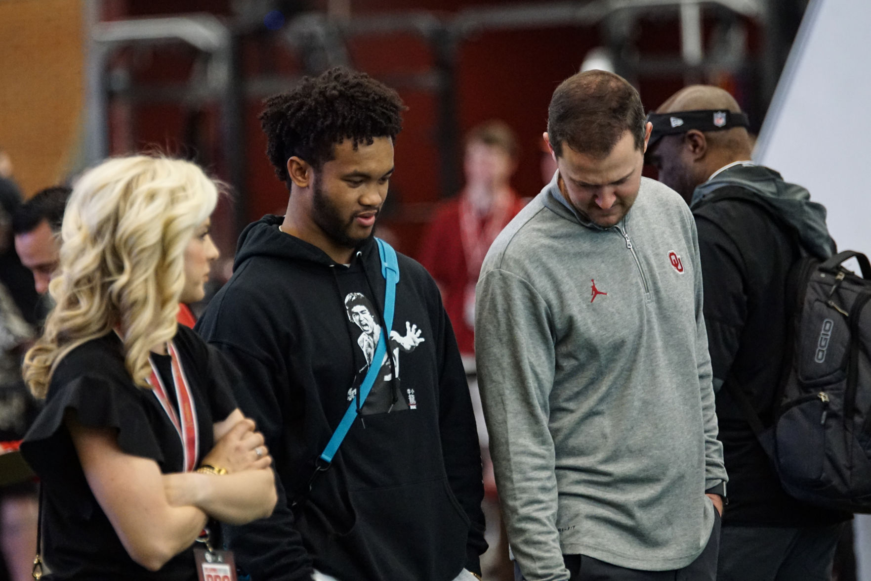 Kyler Murray with Lincoln and Caitlin Riley
